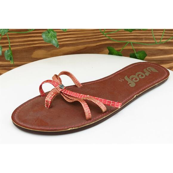 Reef Sz 11 M Orange Flip Flop Synthetic Women‎ Sandals - Picture 1 of 8